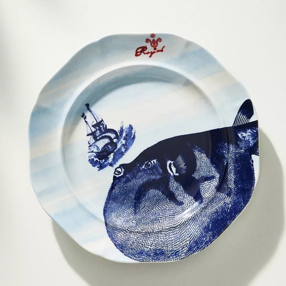 Anthropologie From the Deep, set of 4, desert plates - Fish
